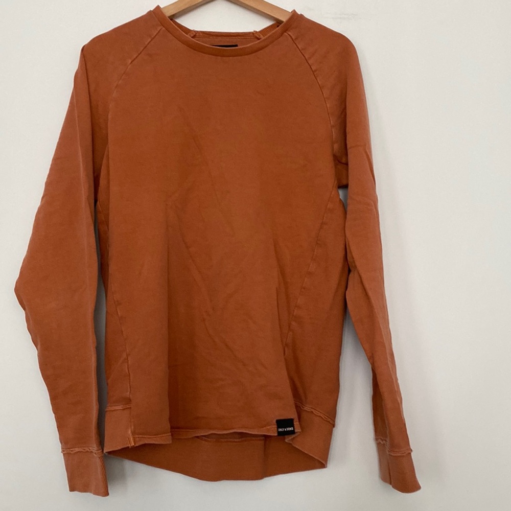 Only & Sons Faded Orange Crewneck Sweatshirt